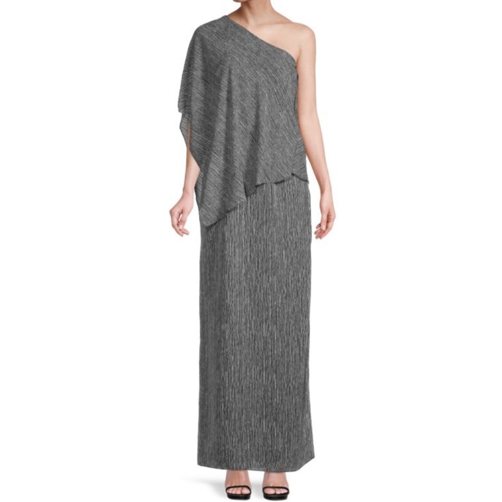 Striped One Shoulder Maxi Dress